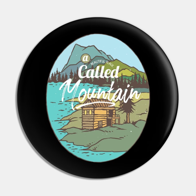 Outdoors Mountain Hiking Beautiful Colorful Cartoon Cabin Pin by MrWatanabe