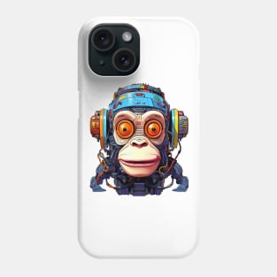 Cartoon monkey robot. T-Shirt, Sticker. Phone Case