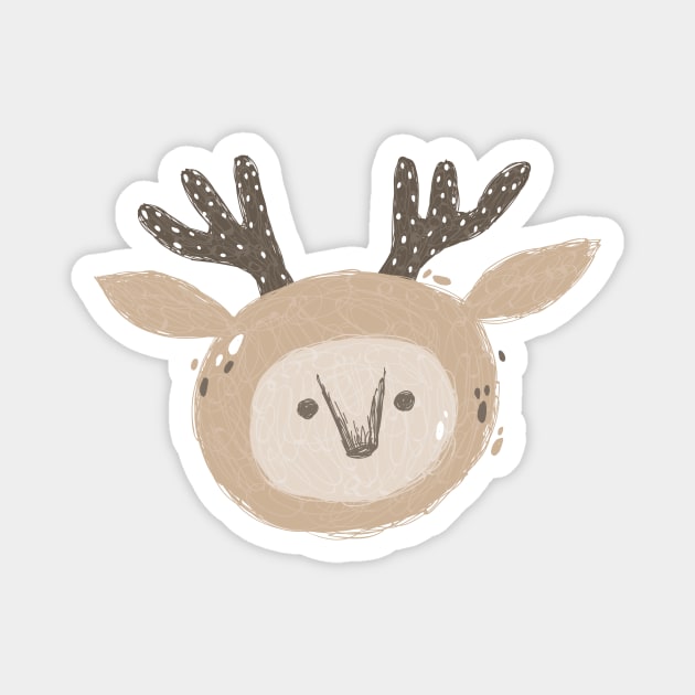 Cute Deer Face Magnet by ReaBelle