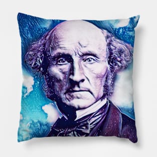 John Stuart Mill Snowy Portrait | John Stuart Mill Artwork 12 Pillow