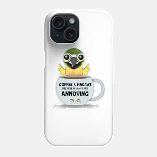 Coffee & Blue and Gold Macaws - 2 Phone Case