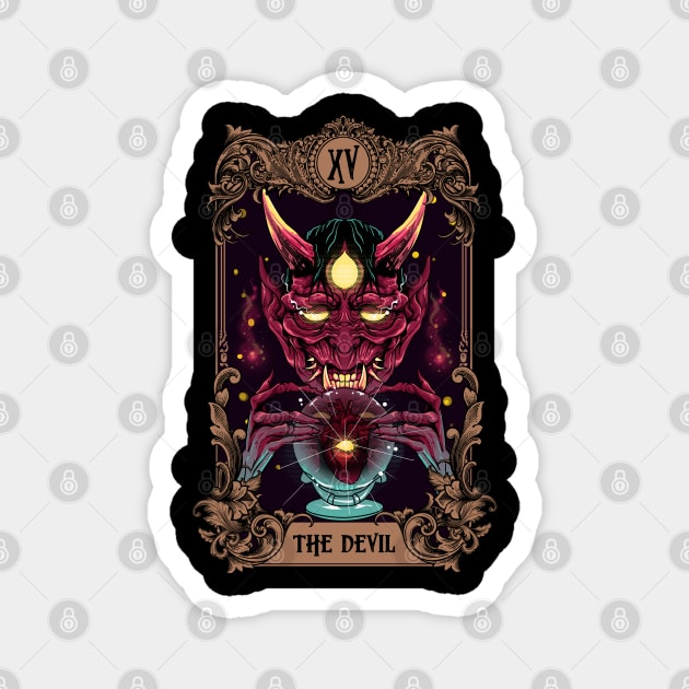 Major Arcana Tarot Card The Devil XV Halloween Magnet by E