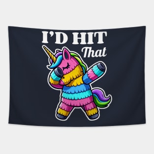 I'd Hit That Pinata Dabbing Unicorn Cute Tapestry