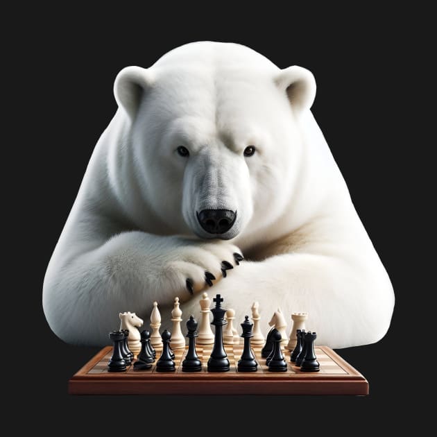 Polar bear playing chess by Ingridpd