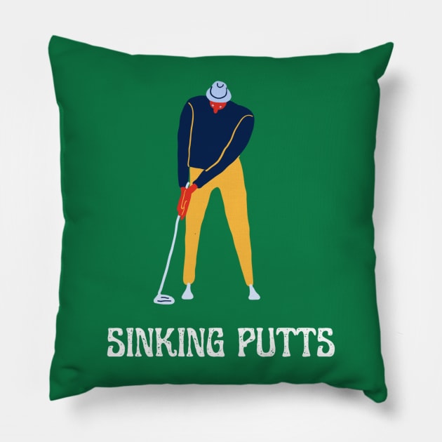 Sinking Golf Putts Fun Apparel Pillow by Topher's Emporium