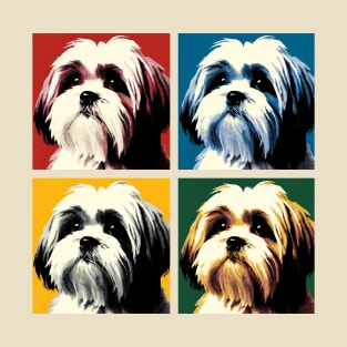 Pop Retro Lhasa Apso Art - Cute Puppy T-Shirt