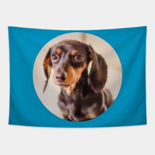 Dachshund puppy painting Tapestry