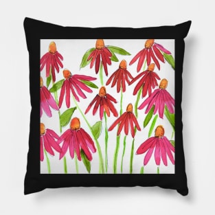 Pink Echinacea Cone Flowers Pillow