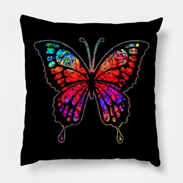 Psychedelic Butterfly Pillow by bronzarino