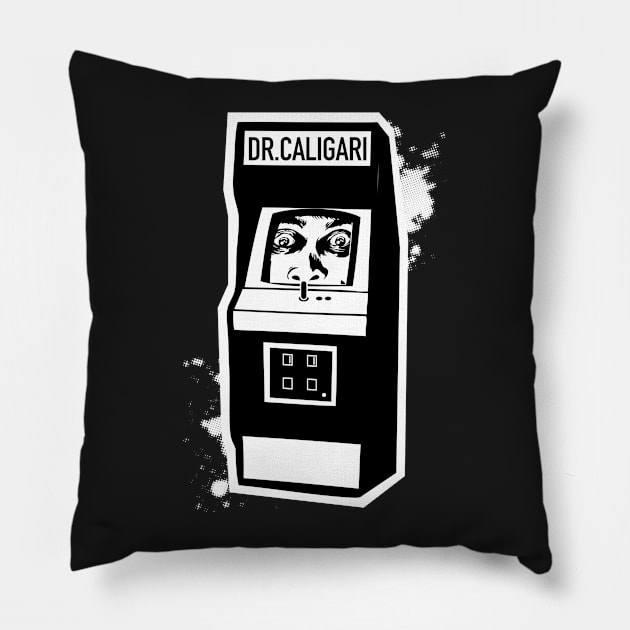 Caligari Arcade Cabinet Pillow by drcaligari