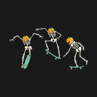 Skateboarding Skeletons Skeleton Skater Halloween T-Shirt