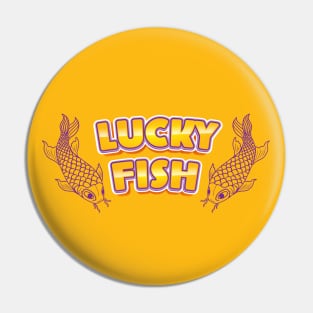 Lucky Fish Yellow Oval Pin