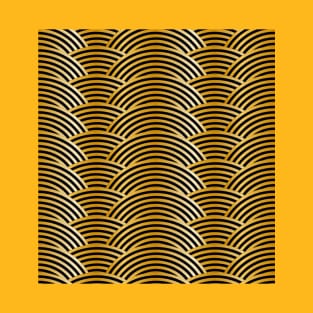 Gold Tiger Waves - Black Yellow Brown Abstract T-Shirt