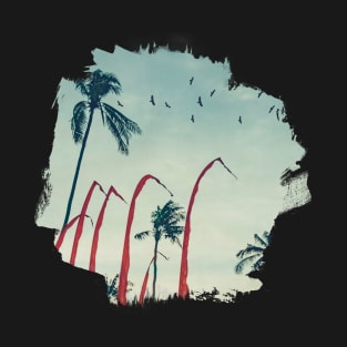 Coconut Palm Trees And Red Flags T-Shirt
