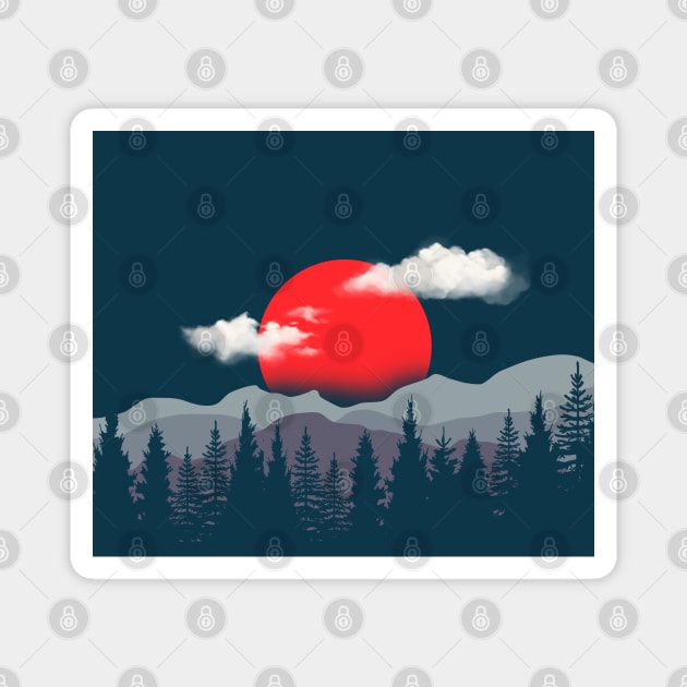 into the mountains Magnet by Tshirtiz