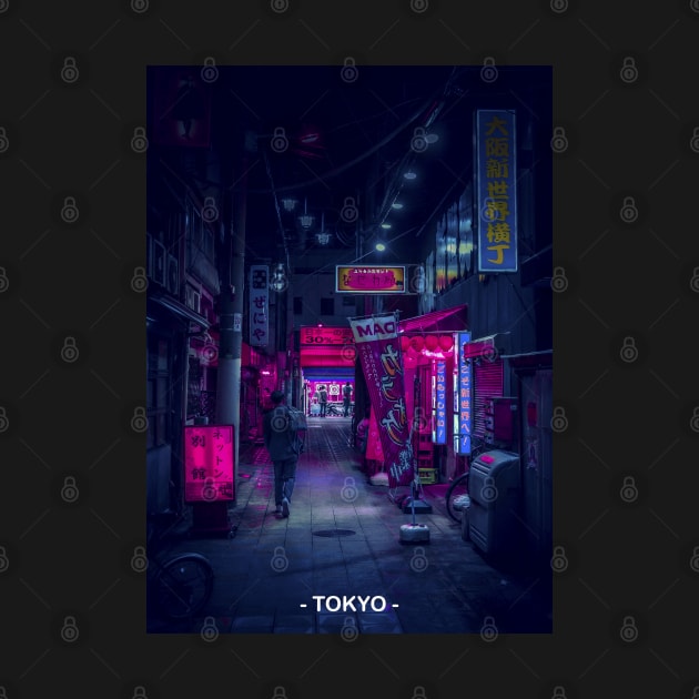 Tokyo Street Neon Synthwave by JeffDesign