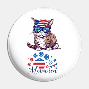 Patriotic Cat, 4th of July Design Pin