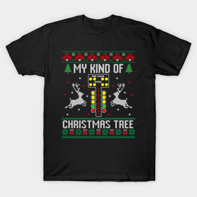 Discover My Kind Of Christmas Tree Race Track Light Ugly Sweater - Christmas Tree Gifts - T-Shirt