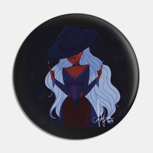 The Witch with Flaming Middle fingers Pin