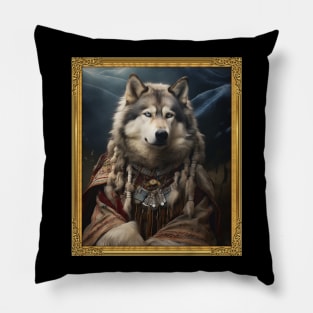 Resolute Alaskan Malamute - Medieval Inuit Elder (Framed) Pillow