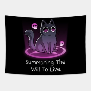 Summoning The Will To Live Cat Tapestry