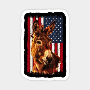 4th of july denkey on usa flag Magnet