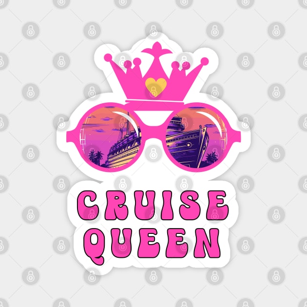 Fun Cruise Queen Cruise Vacation Magnet by Cute Pets Graphically