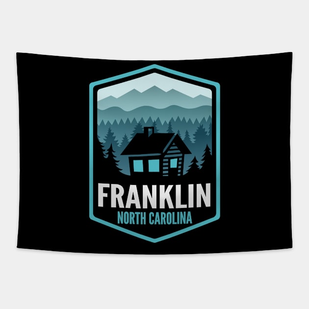 Franklin North Carolina Mountain Town Cabin Tapestry by HalpinDesign