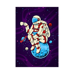 Astronaut, coffee, Moon T-Shirt