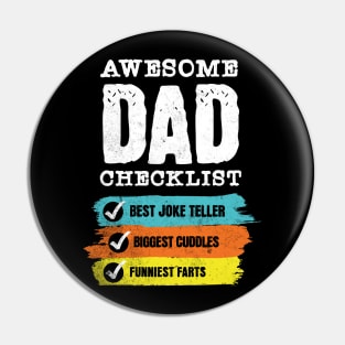 Awesome Dad checklist | Gift for Dad; fathers day gift; funny Dad gift; dad jokes; Dad; father; gift; Pin