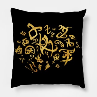 Shadowhunters rune /The mortal instruments - gold group of runes - Parabatai - Mundane gift idea Pillow