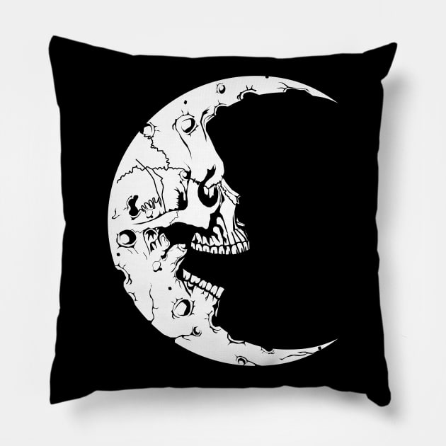 The MOON SKULL (simple version) Pillow by Von Kowen