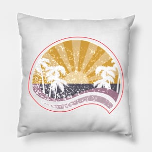 Retro Vintage Distressed Sunset Pillow