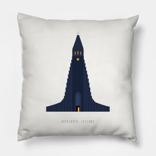 Reykjavík, Iceland, Hallgrímskirkja Church Pillow