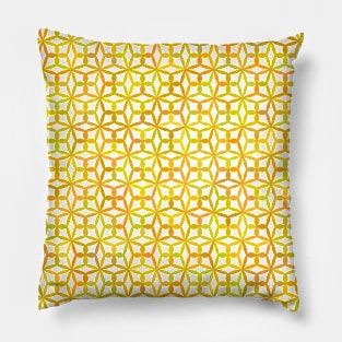 Geometric Flower Petal Pattern (Yellow) Pillow