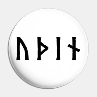 Odin Norse Black Futhark Runes Pagan Nordic Pin