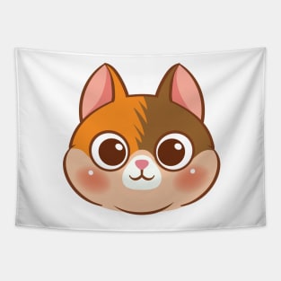 Cartoon cute cat face Tapestry