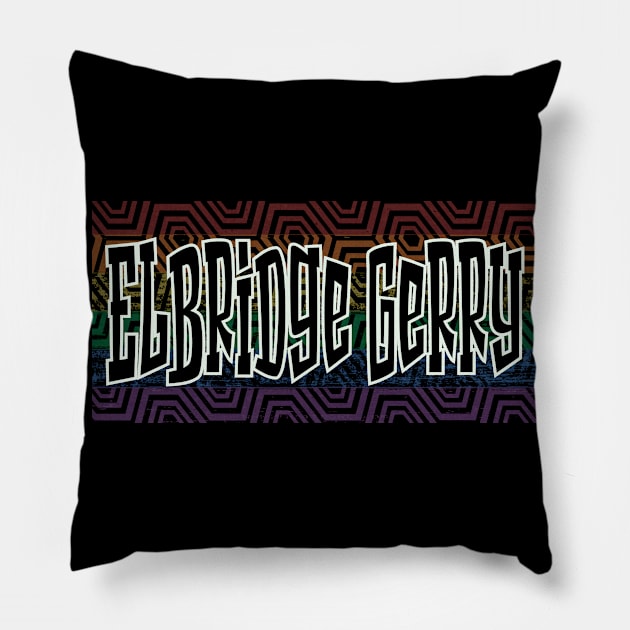 LGBTQ PATTERN USA ELBRIDGE GERRY Pillow by Zodiac BeMac