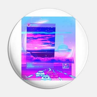 Dream Big retrowave collage Pin