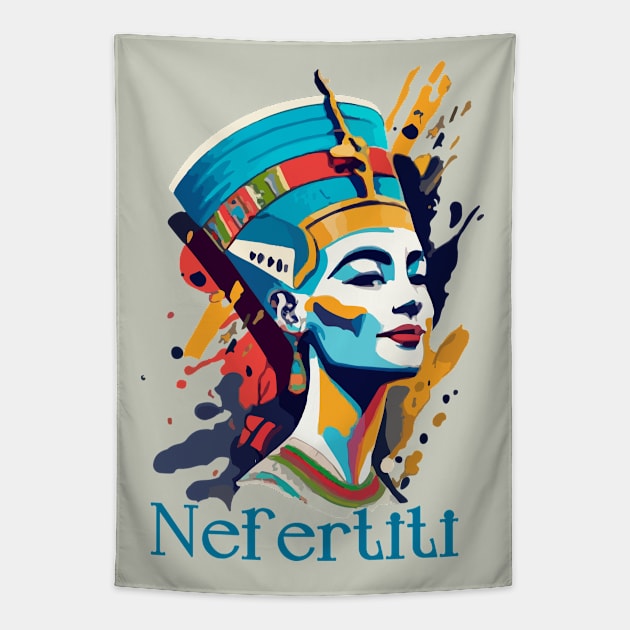 Nefertiti's Hilarious Highness Tapestry by CatCoconut-Art