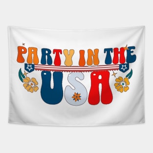 Party in the USA 4th of July Preppy Smile Shirts Men Women Tapestry