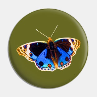 Blue Pansy Butterfly Pin