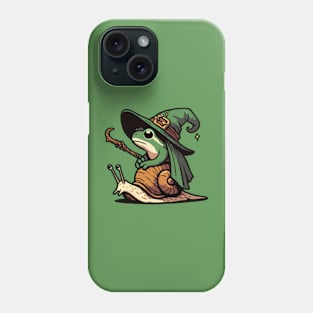 Kawaii Witchy Frog Travel on Snail Phone Case