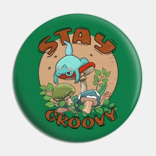 Stay Groovy - Frog Themed Retro Vibe Tee Pin