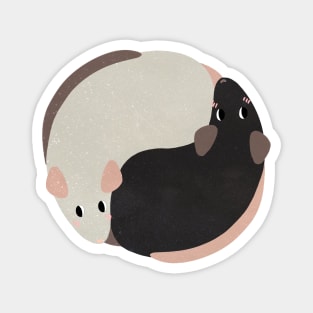 Yin Yang Rats Magnet