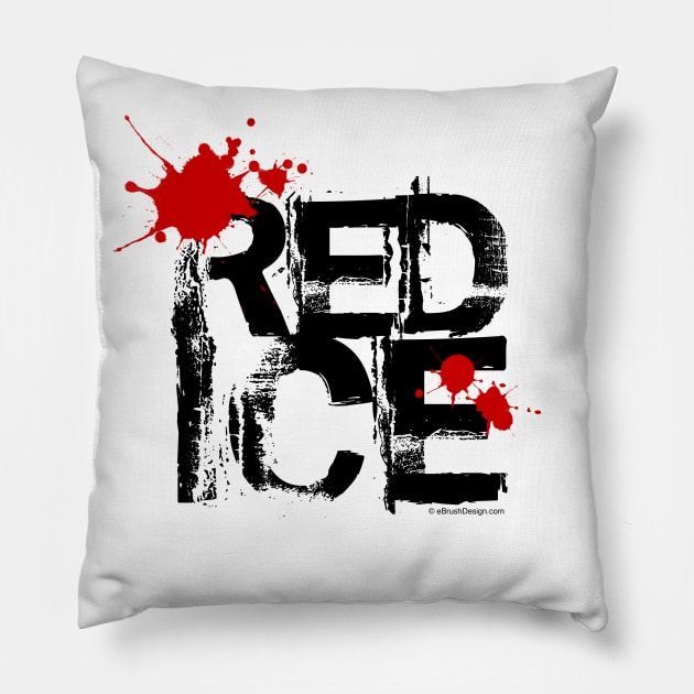 Red Ice (Hockey) Pillow by eBrushDesign