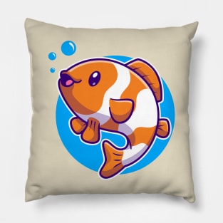 Cute Clownfish Swimming Cartoon Pillow