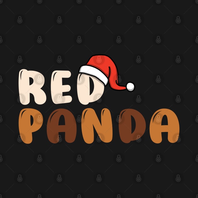 Christmas Red Panda Typography by Luna Illustration
