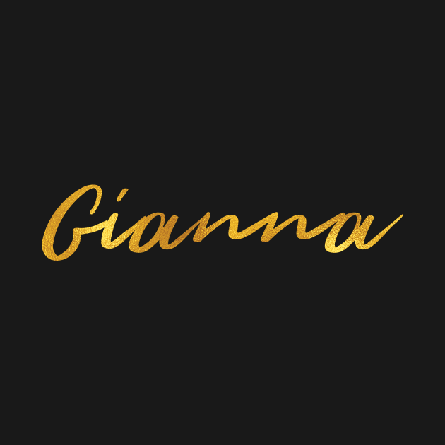 Gianna Name Hand Lettering in Faux Gold Letters by Pixel On Fire