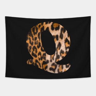 Letter Q leopard print Tapestry